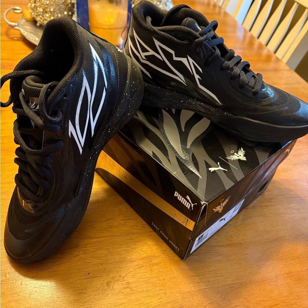 Puma Black and Gold Speckled High-Tops